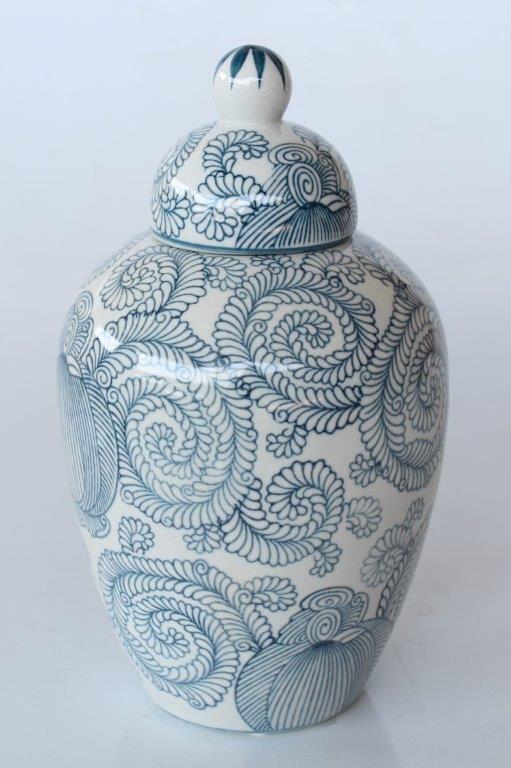 Blue Swirls Jar With Lid